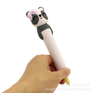 Porte-stylo Panda en plastique souple, design animal mignon, pour enfants, fournitures scolaires, cadeau - Product Image 5