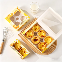 Ensemble de boîtes à tartelettes personnalisées, boîte à pâtisserie en papier OEM ODM avec fenêtre pour 2/4/6 cavités, emballage pour boulangerie