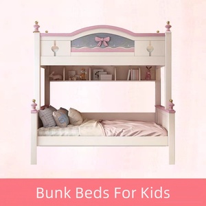Детская деревянная двухъярусная кровать для мальчиков и девочек с ограждением, классная креативная детская кровать, китайский поставщик - Product Image 3