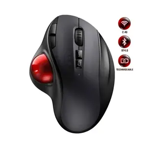 Souris sans fil Trackball Souris ergonomique rechargeable Contrôle facile du pouce Suivi précis et fluide Souris sans fil