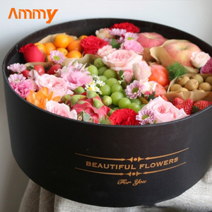 AM-GPA14 Ammy 99 Rose <span class=keywords><strong>2</strong></span> в 1, круглая коробка с вечными цветами, шелковая атласная Подарочная коробка, Подарочная черная круглая пустая коробка - Product Image 4