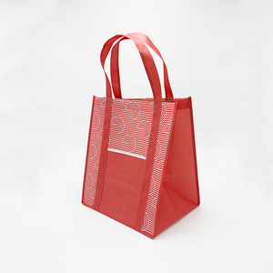 Sacs fourre-tout d'épicerie non tissés en tissu PC réutilisables écologiques de taille moyenne, achats pratiques avec logo de dessin animé imprimé - Product Image 1