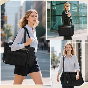 Fabbrica Custom ODM Tote Bag con Logo pesante Tote Bag <span class=keywords><strong>per</strong></span> le donne dell'<span class=keywords><strong>università</strong></span> con tasche e cerniera di alta qualità - Product Image 2