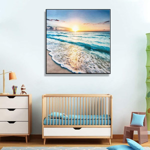 <span class=keywords><strong>Peinture</strong></span> Diamant 5D Personnalisée avec Paysage Marin et Ondes pour la Décoration Moderne de la Maison et Cadeau d'Anniversaire - Product Image 1