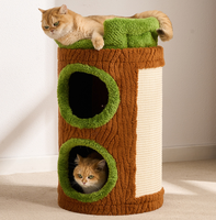 Lit pour chat en sisal double couche, intégré à l'arbre à chat, pour usage domestique en hiver