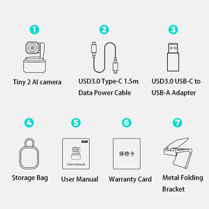 กล้องเว็บแคม <span class=keywords><strong>Obsbot</strong></span> Tiny 2 4K AI ติดตามอัตโนมัติ PTZ พร้อมระบบควบคุมด้วยท่าทาง สำหรับการสตรีมและวิดีโอคอนเฟอเรนซ์ - Product Image 4