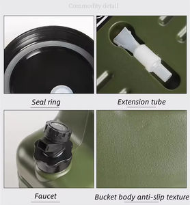 Seau extérieur 12L PE de qualité alimentaire pour le <span class=keywords><strong>camping</strong></span>, la maison, le stockage de l'eau potable, seau vide pur avec robinet, voiture, grande capacité - Product Image 3