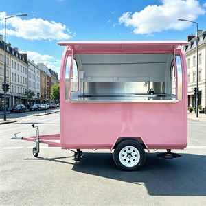 Mobile Food Truck Towable Fiberglass Coffee Trailer Stainless Steel Frame Built-In Power Rust Resistant Vintage - Product Image 3