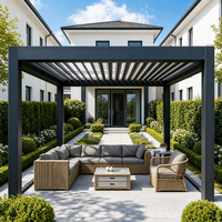 Pergola en aluminium robuste à lames orientables avec système motorisé intelligent, structure de gazebo bioclimatique et abri extérieur imperméable