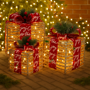 Sea Grass Woven Light Reusable Gift Box Snowflake <b>Ribbon</b> Ornament Set for Graduation Thanksgiving Christmas Valentine's Day Home - Product Image 5