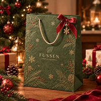 Sac cadeau en papier à cordon personnalisé de luxe pour Noël, sac de shopping écologique pour les fêtes de Noël, pour vêtements, bijoux, emballages cosmétiques
