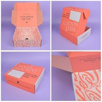 Boîtes d'expédition roses personnalisées, écologiques, imperméables, en carton ondulé, pour sous-vêtements et chaussettes, vente en gros