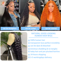 Perruque Wear Go Ocean Wave 6x6 HD Lace Closure sans colle, pré-épilée, nœuds blanchis, densité 180%, cheveux humains ondulés et mouillés, fournisseur