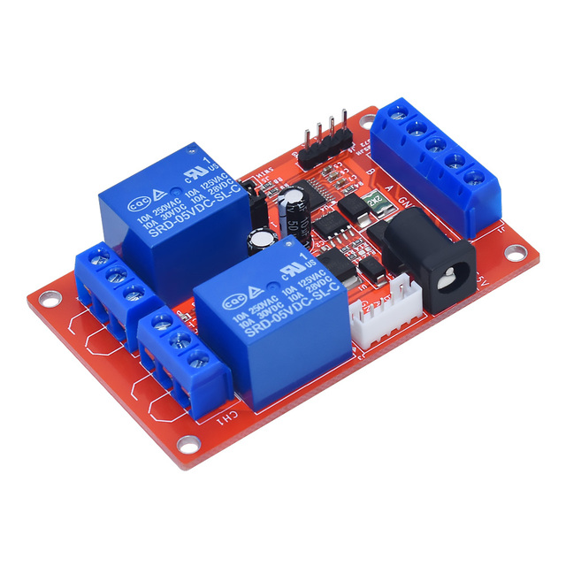 RS485 serial port control 2-channel relay module Single-chip microcomputer delay control single-byte /MODBUS RTU