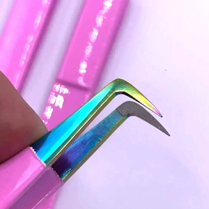 LOGO personnalisé 45 75 90 degré diamond grip <span class=keywords><strong>pince</strong></span> à épiler En Acier Inoxydable cils pincettes fibre astuce brucelles pour extension de cils - Product Image 2