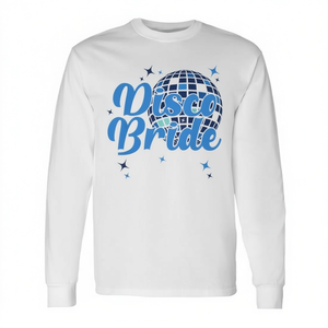 T-shirt à manches longues de style disco rétro vintage pour la mariée et les demoiselles d'honneur, t-shirts promotionnels assortis - Product Image 2