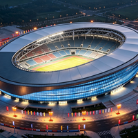 Structure en acier galvanisé durable pour toit de stade sportif, couverture de treillis spatial pour tribune de football extérieure