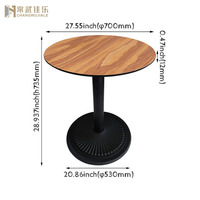 Table de salle à manger extérieure pour hôtel, café, restaurant, plateau en stratifié compact HPL de 12 mm, base en fonte
