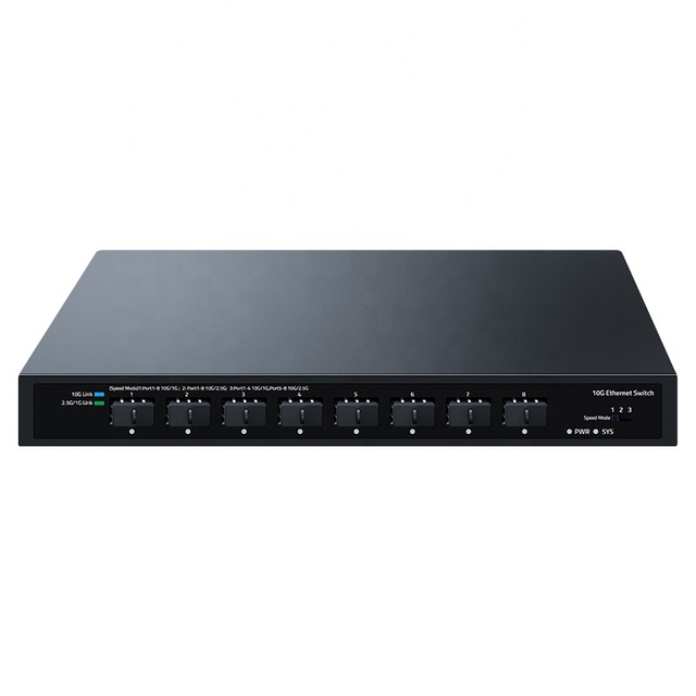HORACO SWTG1C8F 10Gbe SFP+ Ethernet Switch 8 Port 10000Mbps Optical Plug Play Home Lab Unmanaged 160Gbps Capacity RTL9303 Chip