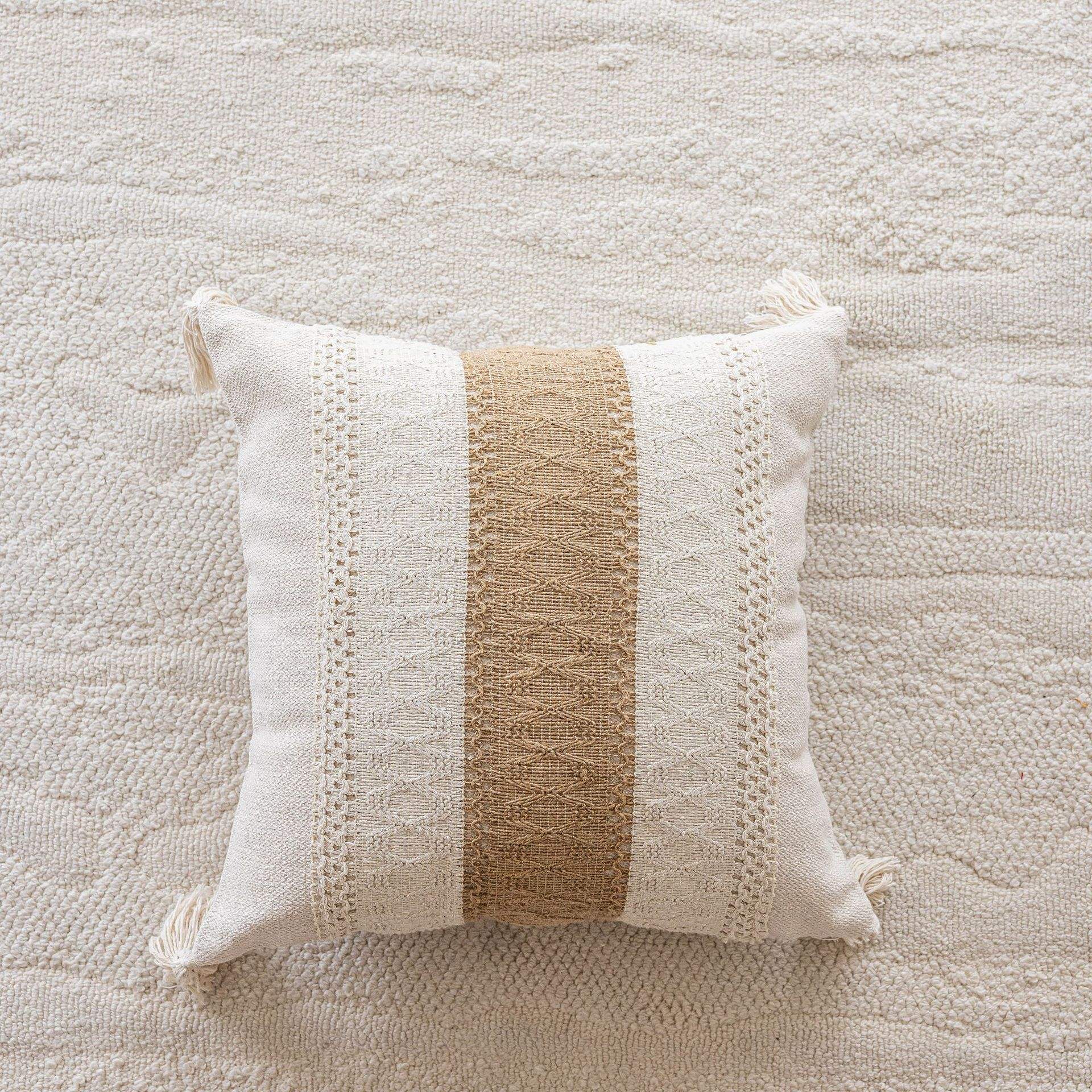 พู่ผ้าฝ้ายและผ้าลินินสีกากี - 6