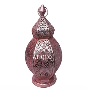 Atiqco Round Metal Glass Tealight Candle Holder Handmade Traditional European Style Outdoor Garden Decor - Product Image 1