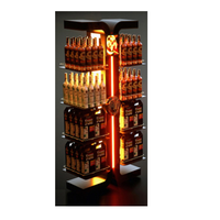 Bouteille sur pied personnalisée glorifiant le verre au détail pour bar et magasins cadeau cosmétique nourriture vin présentoir Metal Design Logo