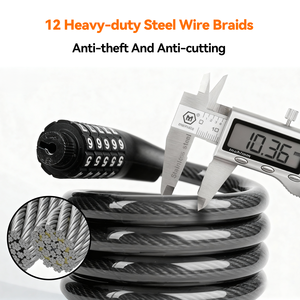New Fashion Five Digit Password Motorcycle Steel <b>Cable</b> Frame <b>Lock</b> 1.2m Safety Anti-theft Bike <b>Lock</b> - Product Image 2