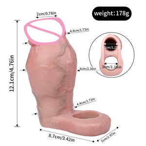 FAAK 7 Styles Silicone Liquide Gode Creux Pénis Masculin Agrandir Manchon Pour Hommes Retarder L'éjaculation Sex Toys Mâle Cock Cover Produit - Product Image 4