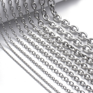 Chaîne en acier inoxydable ronde en forme de O, chaîne croisée, pour collier et bracelet DIY, chaîne de base tendance, apprêts de bijoux personnalisés - Product Image 4
