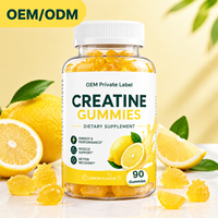 Gummies de créatine 4,5g 90 unités Véganes Énergie Soutien Musculaire Saveur Citron pour Hommes et Femmes Forme Personnalisée OEM ODM HALAL