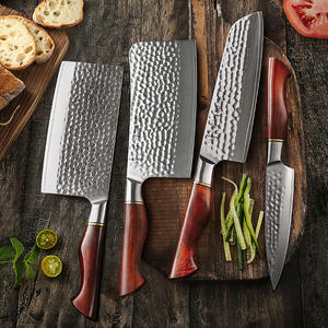 หรูหรา 7 ชิ้นมีดครัวชุดดามัสกัสผงเหล็ก Rosewood มีดเชฟพร้อมที่ใส่เหลาอุปกรณ์เสริม - Product Image 4