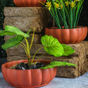Handcrafted Inverted Dome Terracotta Planters <b>Set</b> of 3 for Indoor Outdoor Balcony Terrace Garden Home Decor Rustic <b>Clays</b> - Product Image 1