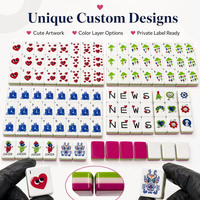 3-Schichtige Moderne Luxuriöse Amerikanische Mahjong-Steine 160 Stück Umweltfreundlich Wasserbeständig Individuell Bedrucktes Acryl-Spiel Geschenk für Frauen & Männer