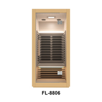 Sauna intérieur de luxe pour 1 personne Lumière rouge carbone moderne Infrarouge lointain Bois massif avec panneau de commande d'ordinateur à vapeur sèche Faible EMF