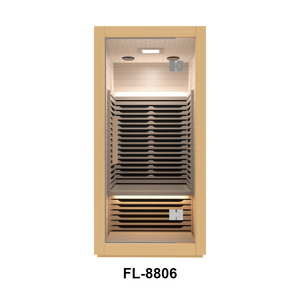 Sang Trọng 1-Người Trong Nhà Tắm Hơi Hiện Đại <span class=keywords><strong>Carbon</strong></span> Ánh Sáng Màu Đỏ Hồng Ngoại Xa Gỗ Rắn Với Khô Hơi Nước Máy Tính Bảng Điều Khiển Thấp EMF - Product Image 3