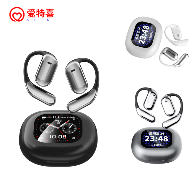 Smart Headphone Touch Multiple Rich Function Color Screen HIFI Sound Stereo Earbuds Open EarBud Sport Headset Gaming Earphone