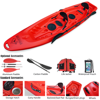 Ventes directes d'usine HDPE s'asseoir sur le dessus deux personnes Tandem HDPE Kayak Canoë Touring Sea Double Canoë Bateau