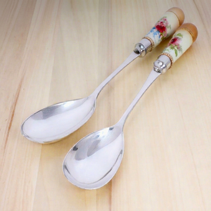 Premium Quality Ceramic Floral Serving Set Stainless Steel With Floral Print For Household Hotel Restaurant Gift And Packaging - Product Image 1