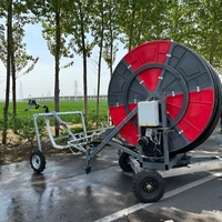 Equipo de riego de ahorro de agua con carrete de manguera de 75-300 m, máquina aspersora de cañón de lluvia móvil para cultivos agrícolas