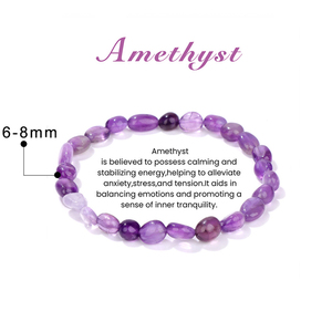 Pulseras de Piedras Naturales de Amatista Chapadas en Oro al por Mayor, Cuentas de Cristal Curativas Irregulares, Cuerdas Elásticas para Mujeres y Hombres - Product Image 2