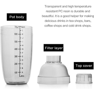 Vaso Mezclador de Plástico Transparente para Cócteles y Té de Burbujas con Escala, Accesorios de Bar para el Hogar, Venta al por Mayor - Product Image 4