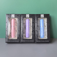 Botol Semprot Parfum Mini Kosong 5ml Bulat Perak Emas Pink, Botol Isi Ulang Portabel untuk Perjalanan dengan Tutup Semprot Kabut