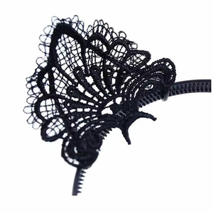 Sexy Black <strong>Lace</strong> Cat Ears <strong>Headbands</strong> Lovely Crochet <strong>Headbands</strong> Show Girl Hair Accessories - Product Image 2