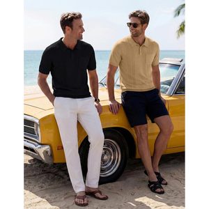 FOXA Mens Polo Shirt Short Sleeve Knitted Breathable With Pocket Regular Fit Casual Summer Top - Product Image 6