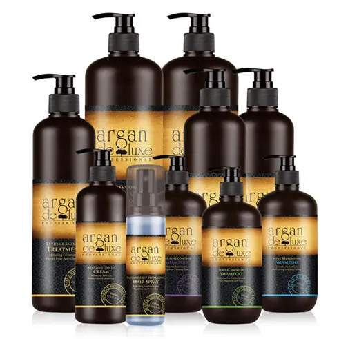 Özel etiket OEM saç şampuan ve saç kremi seti saf organik sülfat ücretsiz fas Argan yağı şampuan