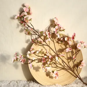 Venda por atacado de flores de simulação de beleza cereja ameixa flor de pêssego para o norte da Europa item decorativo de fabricantes para o Natal