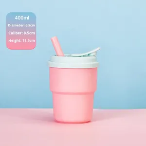 Nouveau couvercle de tasse à paille en silicone tendance, isolation thermique, portable, qualité alimentaire, pour enfants, bébés, type paille, café applicable - Product Image 6