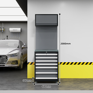 Estação de Trabalho para Reparação Automotiva, Armário de Ferramentas Combinado, Carrinho de Ferramentas Móvel com 7 Gavetas, Capacidade de 300kg, Pernas/Prateleiras Ajustáveis - Product Image 6