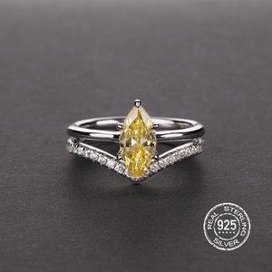 Nouveau Design Déclaration Faux Saphir 1.7 Carat <span class=keywords><strong>Marquise</strong></span> S925 Femme Bague en Argent Sterling - Product Image 3