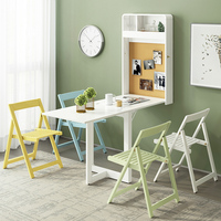 Table murale de rangement pliable, pouces, Convertible, support pour ordinateur portable, bureau avec étagères de rangement, pliable